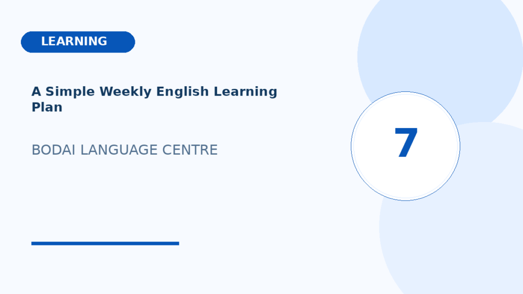 A Simple Weekly English Learning Plan